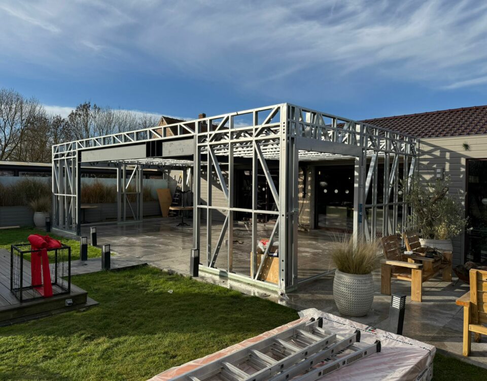 Extension Restaurant en cours ossature